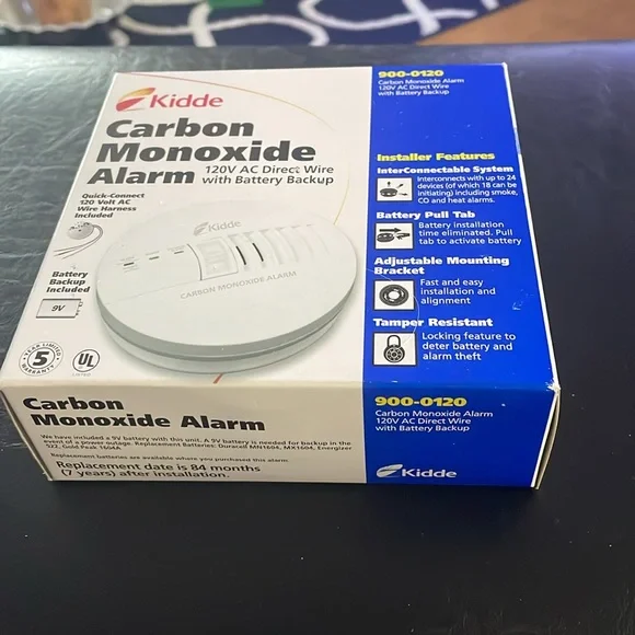 NIB Kidde Carbon Monoxide Alarm 12V AC Direct Wire with Battery Backup Unopened - Picture 2 of 9